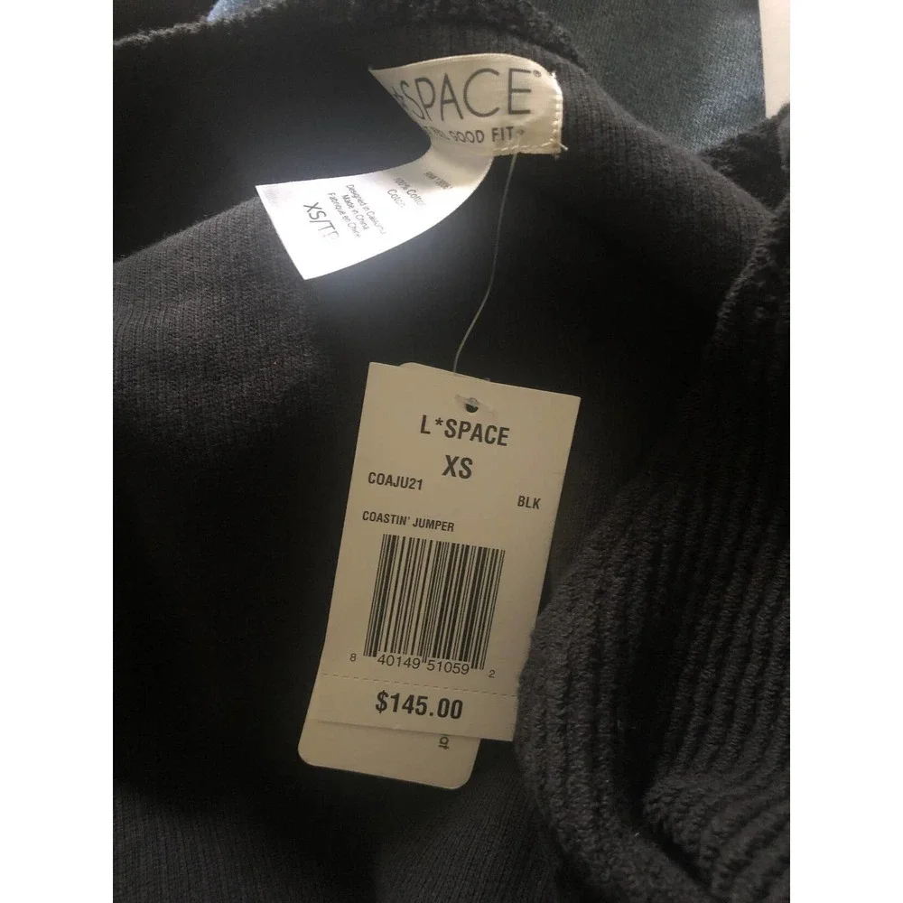NWT L*Space Coastin’ Jumper Black Knit Cotton